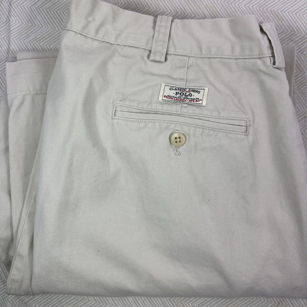 Polo Ralph Lauren Pants Men's 36x31.5 Philip Pant Chino Tan Cotton Casual Flat